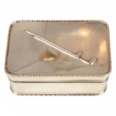Silverplate box with golf motif